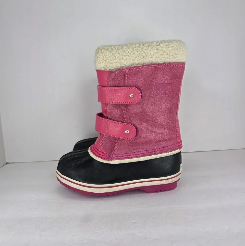 Sorel 1964 Pac Strap Boot Waterproof Suede Patent Winter Boots Childrens Size 12